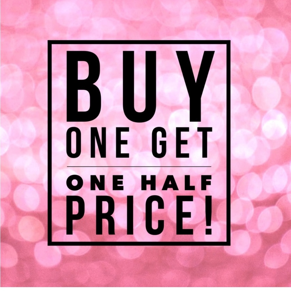 Purchase any item and receive the second half price!